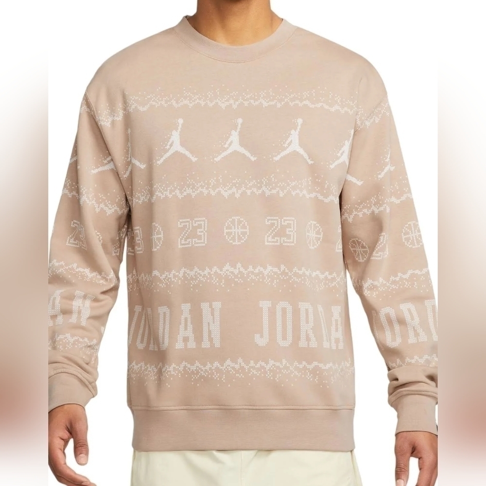 Jordan Essentials Festive Fleece Pullover Sweater Size Large NWT
